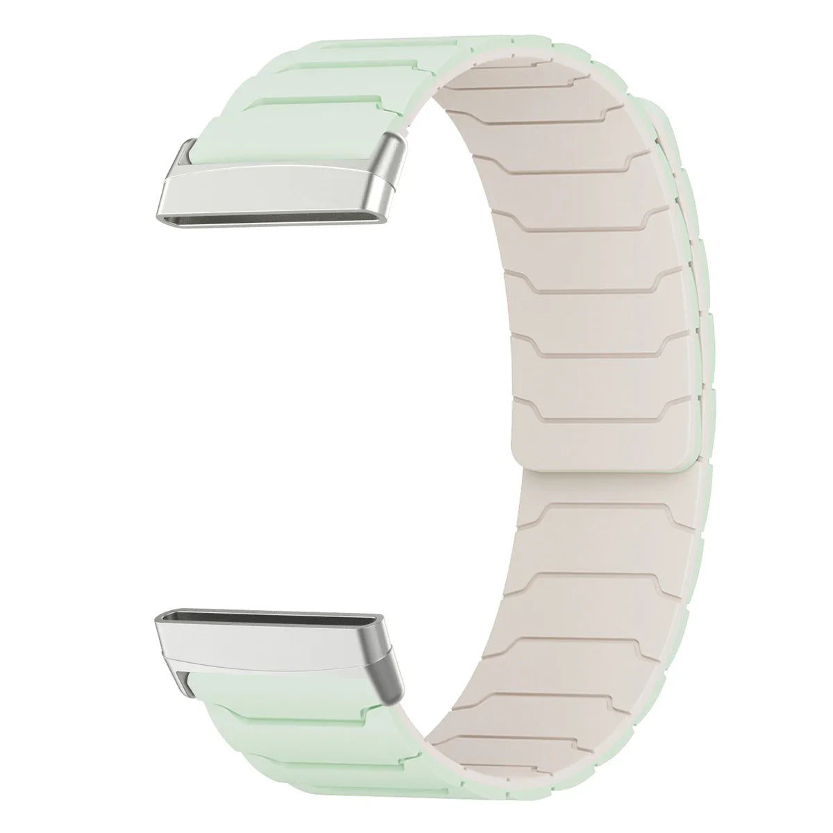 Magnetyczny pasek do zegarka Fitbit Versa 3, Versa 4, Sense 1 i Sense 2 biało-zielony