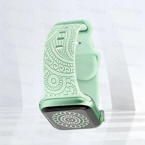 Bransoletka Apple Watch z zielonymi wzorami