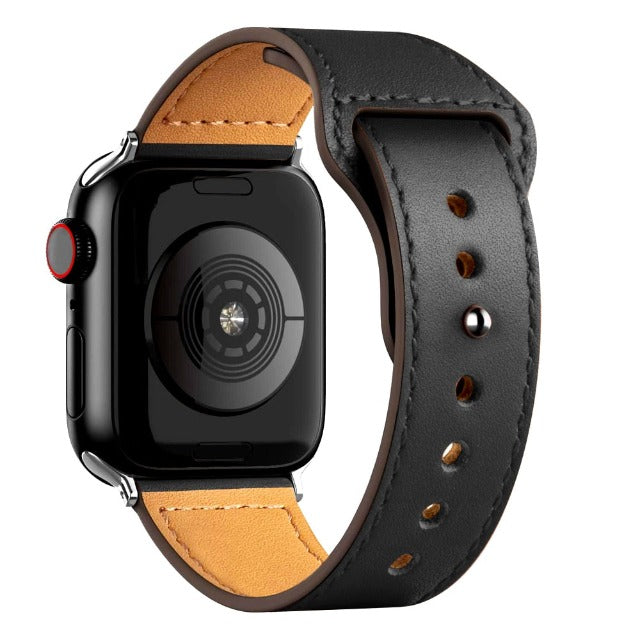 Bransoletka Apple Watch ze skóry czarna
