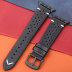 Pasek do Apple Watch z prawdziwej skóry czarny i czarny