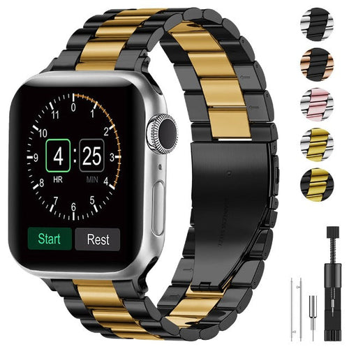 Bransoletka Apple Watch z czarnego i złotego metalu