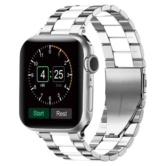 Bransoletka Apple Watch ze srebrnego metalu