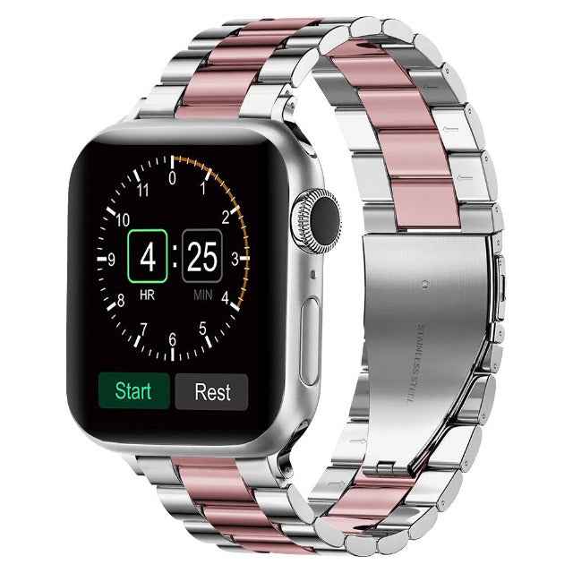 Bransoletka Apple Watch ze srebrnego i różowego metalu