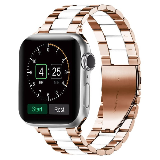 Bransoletka Apple Watch z różowego złota i białego metalu