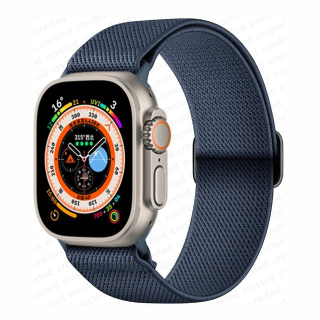 Bransoletka Apple Watch z plecionego nylonu w kolorze granatowym