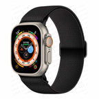 Bransoletka Apple Watch z plecionego nylonu w kolorze czarnym