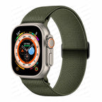 Bransoletka Apple Watch z plecionego nylonu w kolorze khaki zielonym
