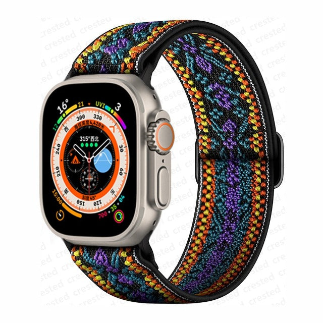 Bransoletka Apple Watch z plecionego nylonu w kolorze fioletowym