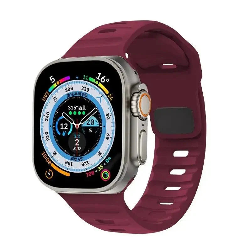 Bransoletka Apple Watch z chirurgicznego silikonu bordowa