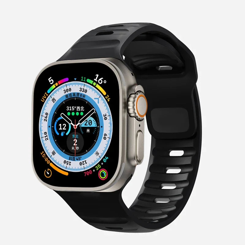 Bransoletka Apple Watch z chirurgicznego silikonu czarna