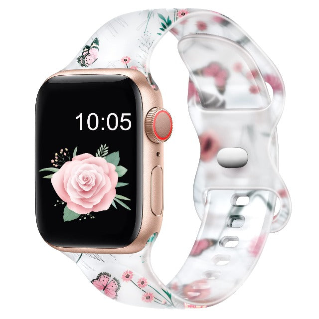 Bransoletka Apple Watch damska w kwiatowy wzór