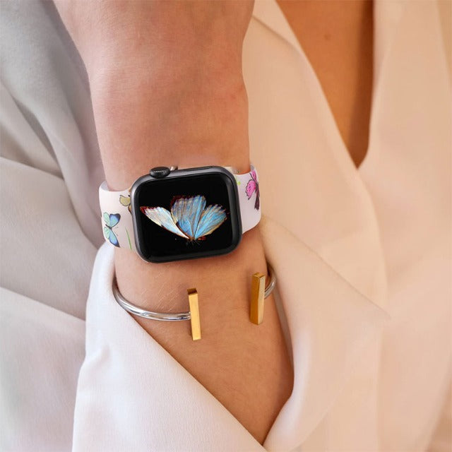 Bransoletka Apple Watch damska w kwiatowy wzór