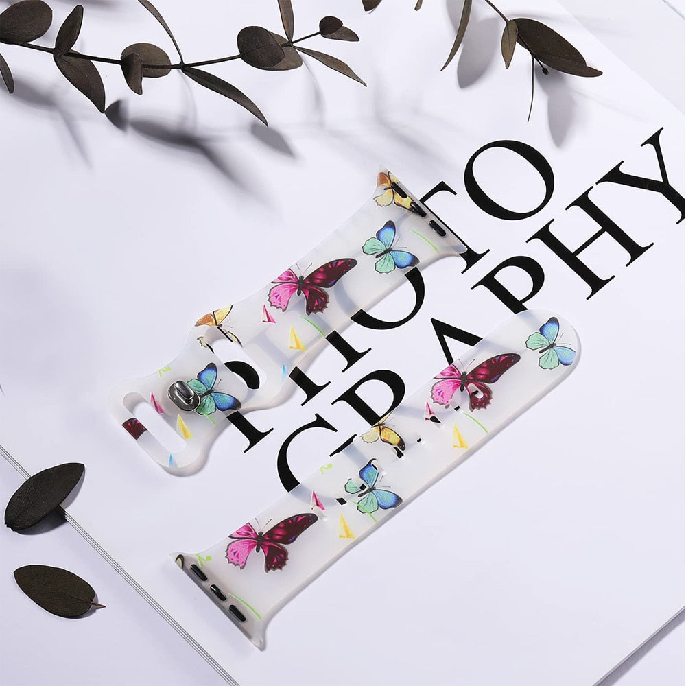 Bransoletka Apple Watch damska w kwiatowy wzór