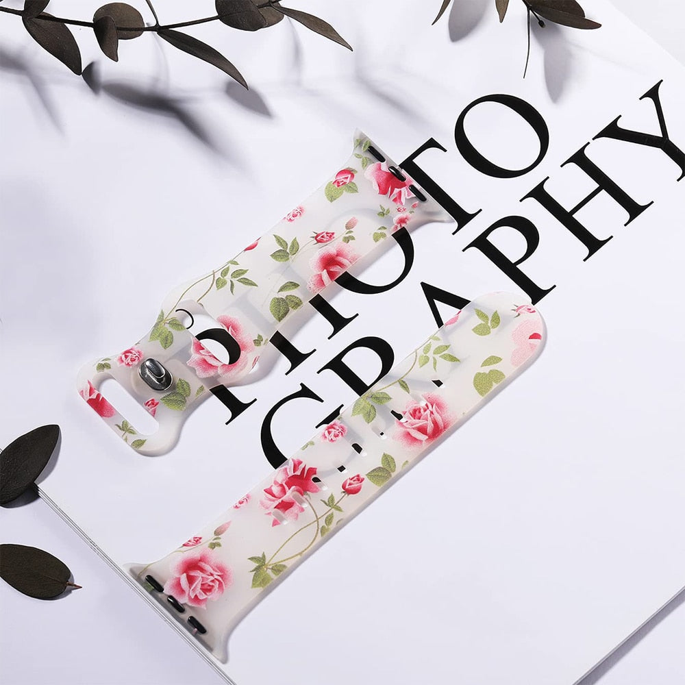 Bransoletka Apple Watch damska w kwiatowy wzór