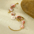 Bransoletka z muszelek z pięknymi perłami z masy perłowej