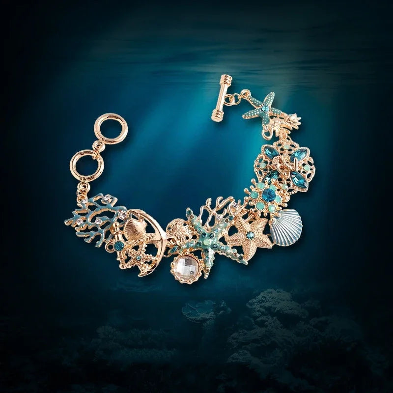 Bransoletka z muszelkami w kolorze niebieskim