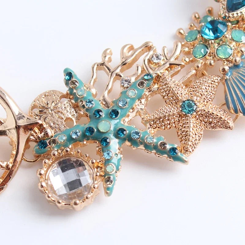 Bracelet avec Coquillages de Couleur bleu