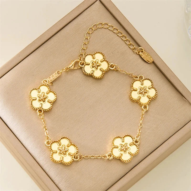 Bracelet avec Fleurs pour Femme jaune