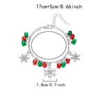 Bransoletka z płatkami śniegu i bombkami świątecznymi