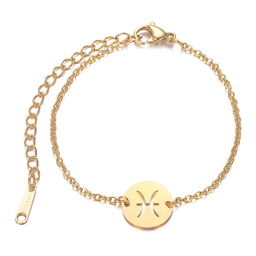 Bracelet avec Pendentif du Signe du Zodiaque Astrologique poisson