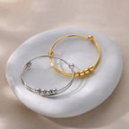 Bransoletka z obrotowymi koralikami anty-stresowymi dla mężczyzn lub kobiet srebrna