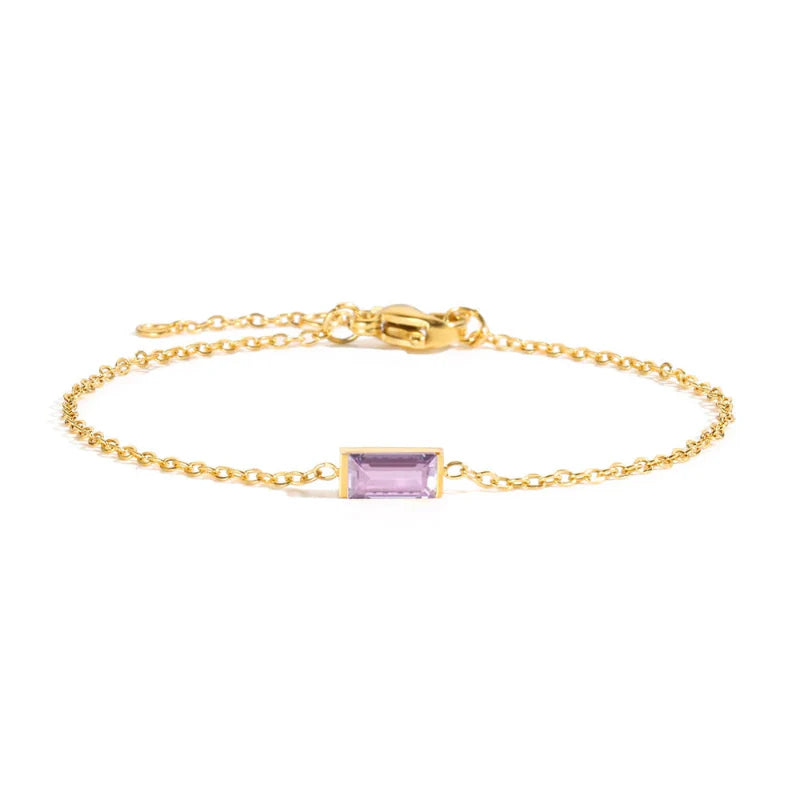 Bransoletka z kolorowym kamieniem urodzinowym