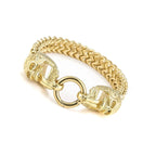 Bransoletka z czaszkami dla mężczyzn złota