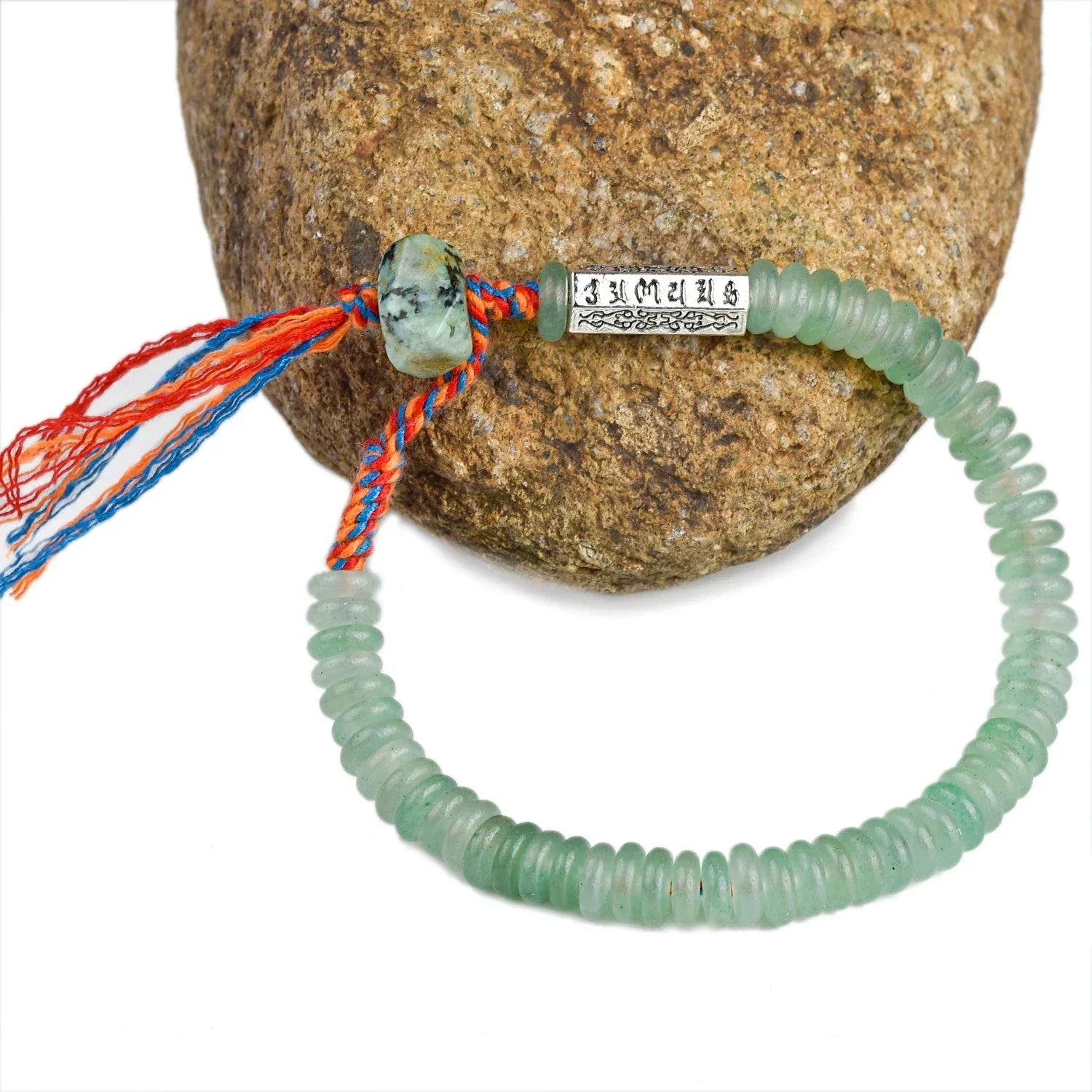 Bransoletka buddyjska tybetańska z koralików awenturynu