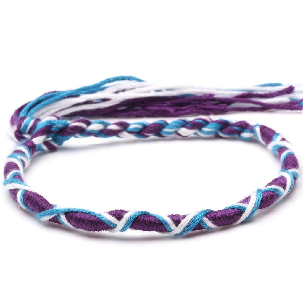 Brazylijska bransoletka w stylu hippie boho fioletowa