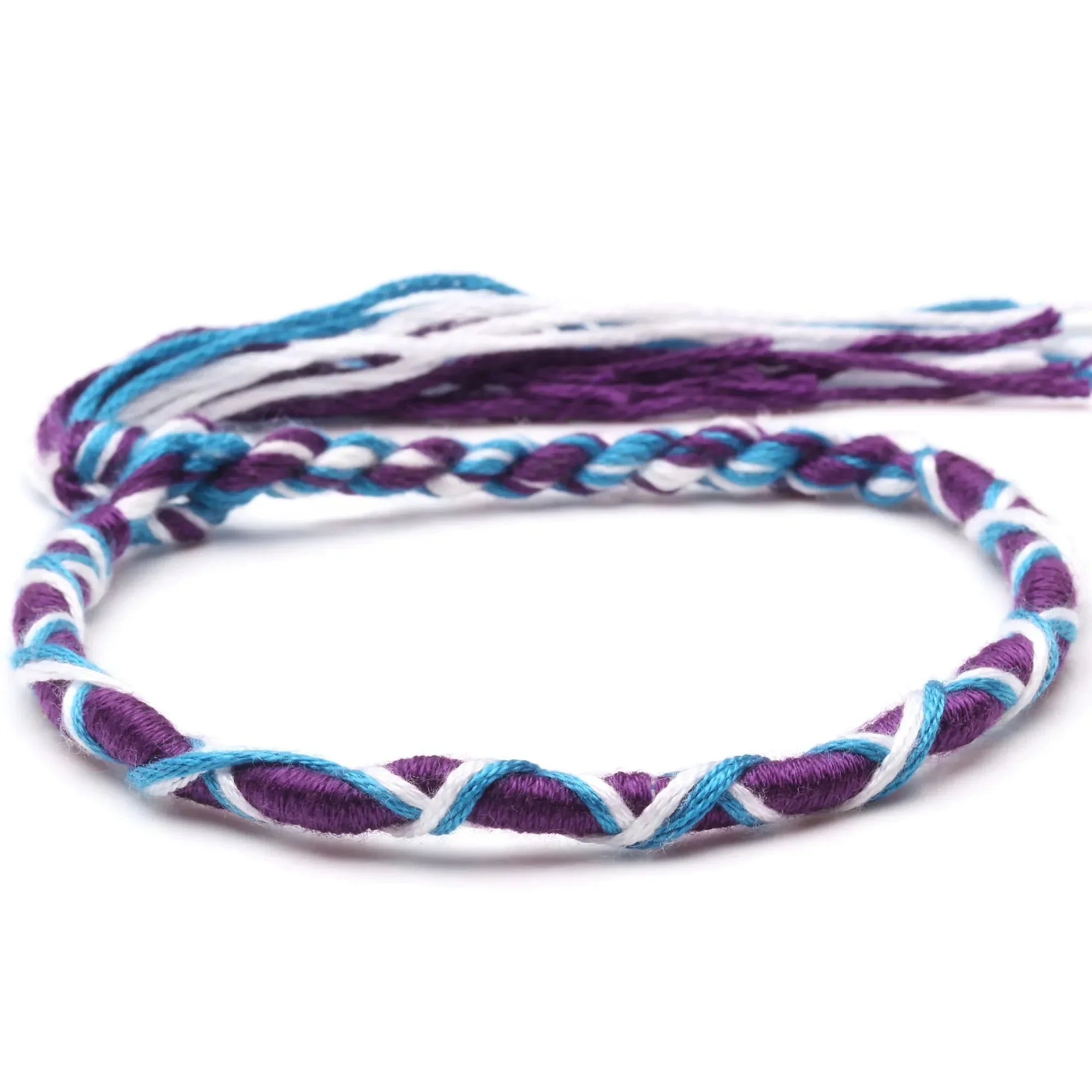 Brazylijska bransoletka w stylu hippie boho fioletowa