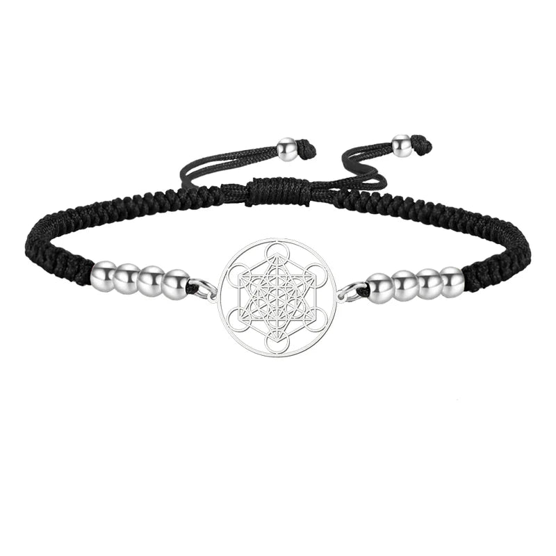 Bracelet Coloré Cube de Métatron noir