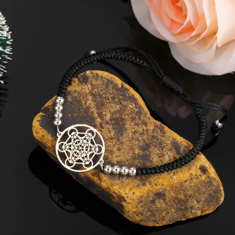 Kolorowa bransoletka Czarny sześcian Metatrona