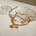 Bransoletka z muszlą św. Jakuba i perłą muszlową dla kobiet