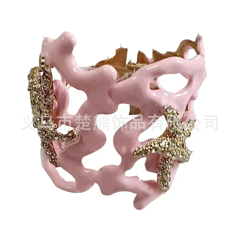 Bracelet Corail et Etoile de Mer rose