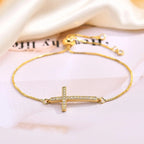 Bransoletka Krzyż Chrześcijański z Cyrkoniami dla Kobiet