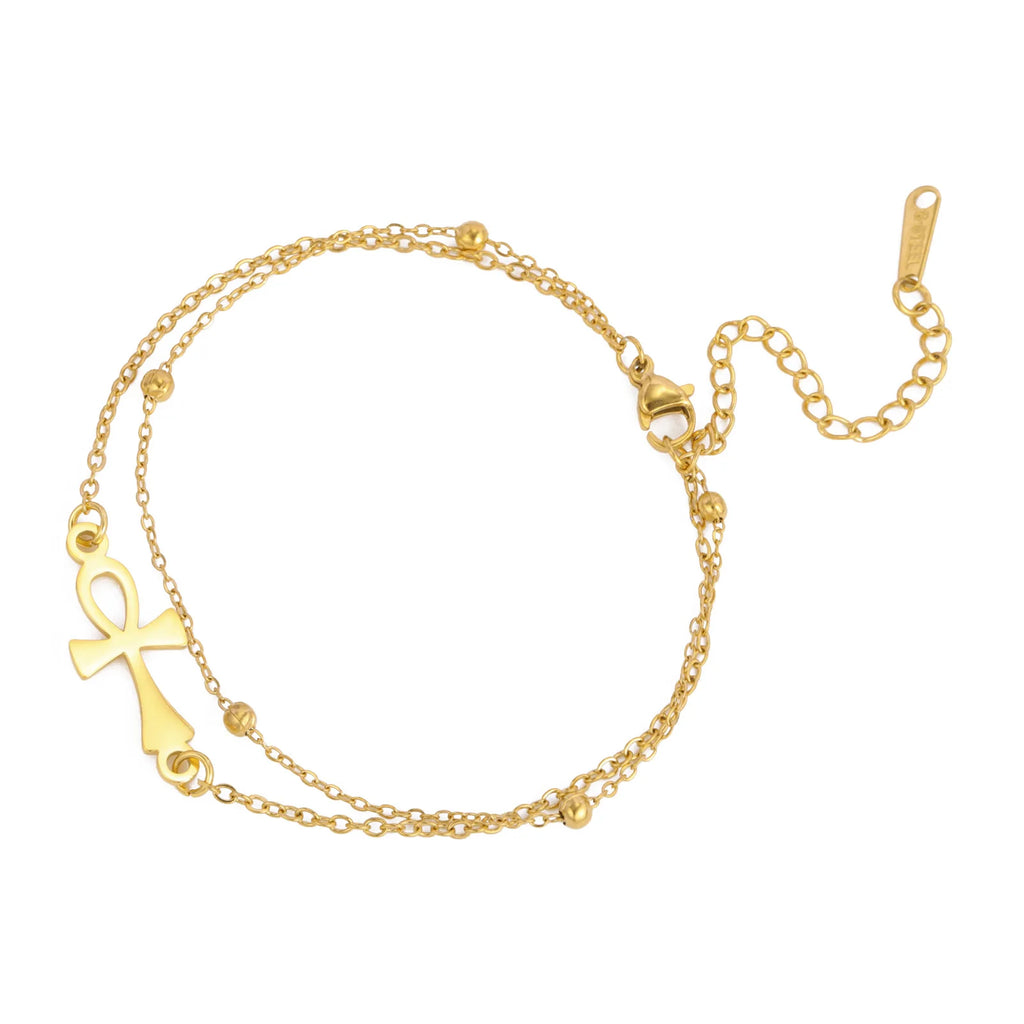 Bracelet Croix d'Ankh Egypte or 2