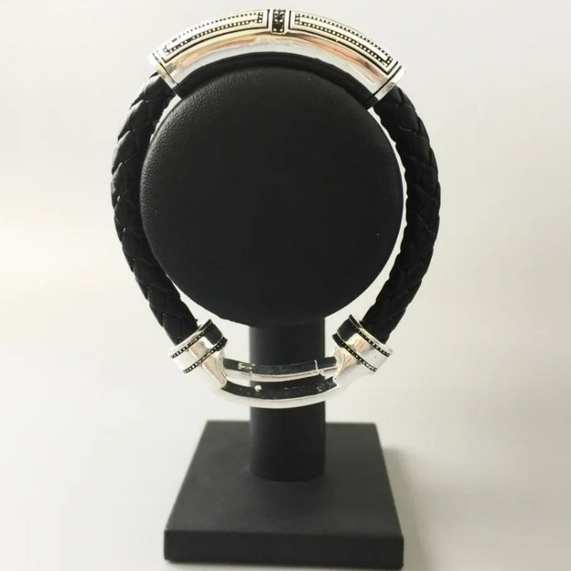 Bransoletka z rustykalnym krzyżem ze skóry - Exception®