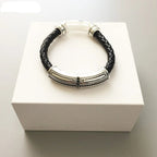 Bransoletka z rustykalnym krzyżem ze skóry - Exception®