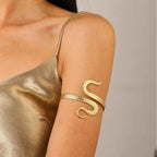 Bransoletka na ramię damska ogon węża - ozdoba łańcuch na ramię i biżuteria na biceps w kolorze złotym