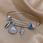 Bransoletka z zawieszkami Muszle srebrna