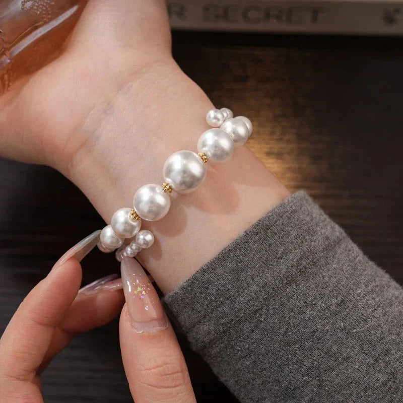 Bracelet de Charme en Perles Blanches