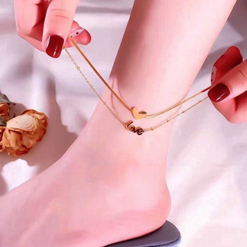 Bransoletka na kostkę Love