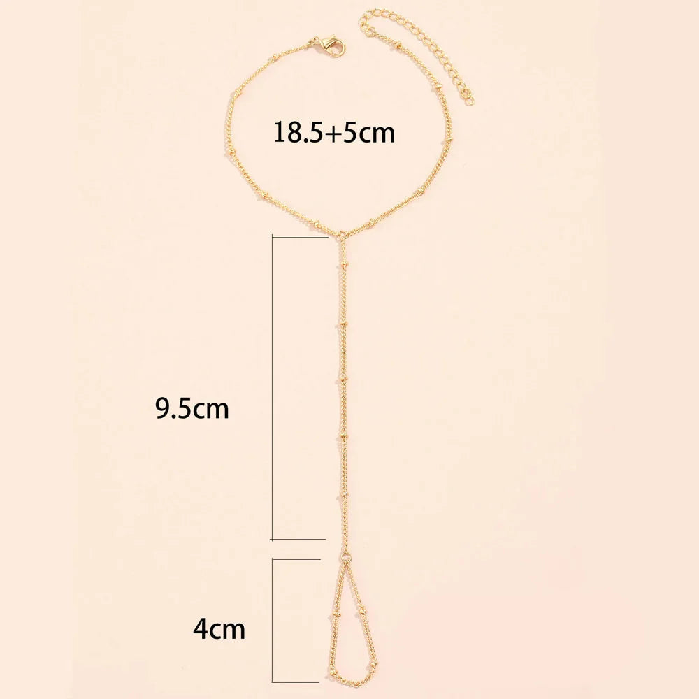 Bracelet de Main Bijou Chaîne Main & Doigt Femme