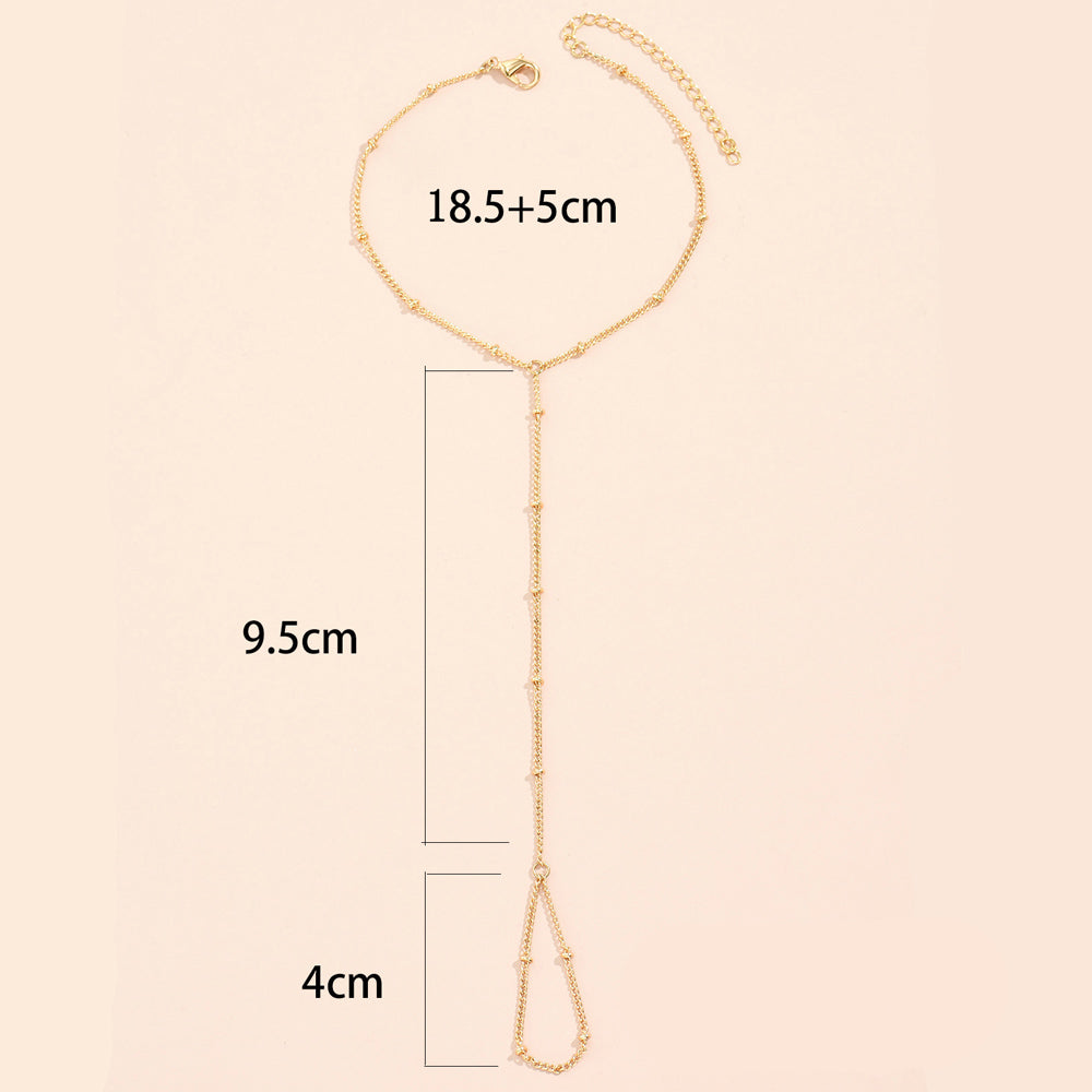 Bransoletka na rękę z łańcuszkiem na dłoń i palec dla kobiet