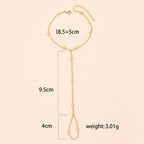 Bransoletka na rękę biżuteria damska łańcuszek na palec i rękę