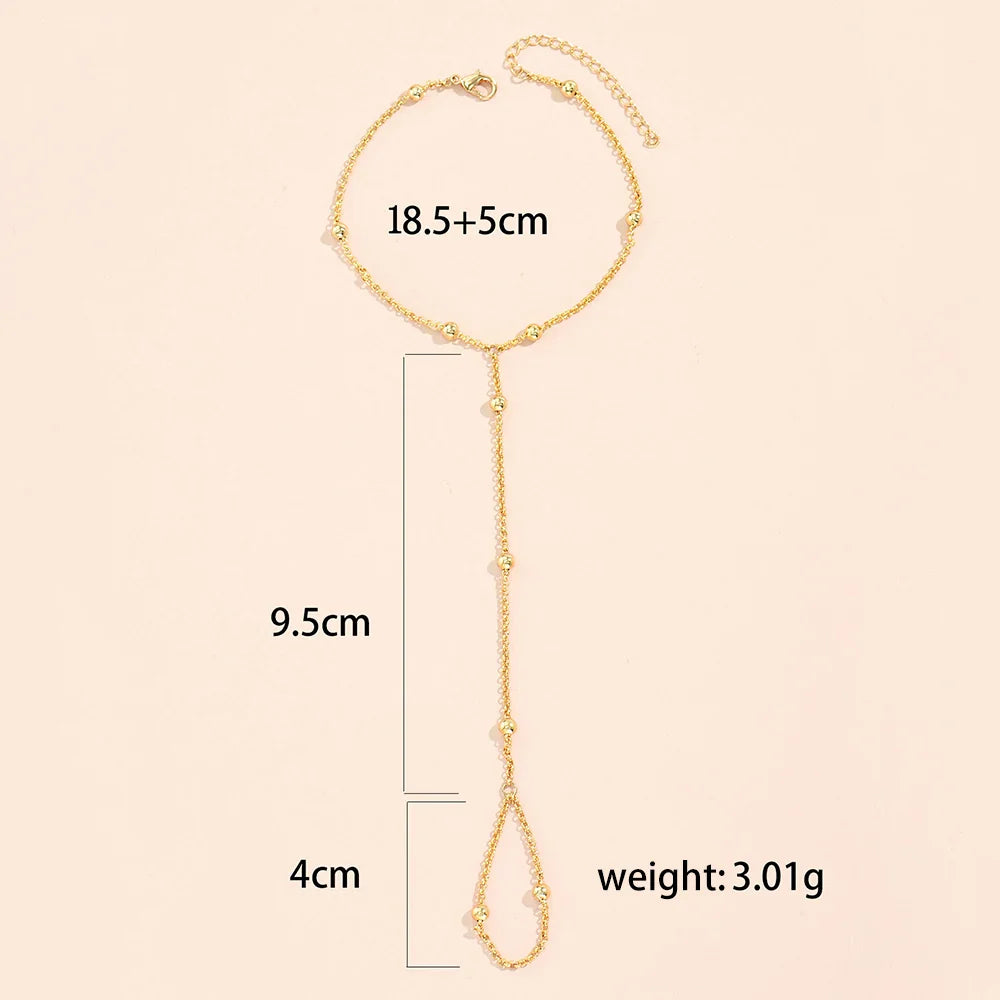 Bransoletka na rękę biżuteria damska łańcuszek na palec i rękę