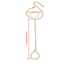 Bransoletka na rękę z cyrkoniami, biżuteria damska, łańcuszek na rękę i palec, złoty