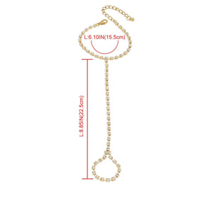 Náramek na ruku s krystaly, šperk pro ženy, zlatý řetízek na ruku a prst