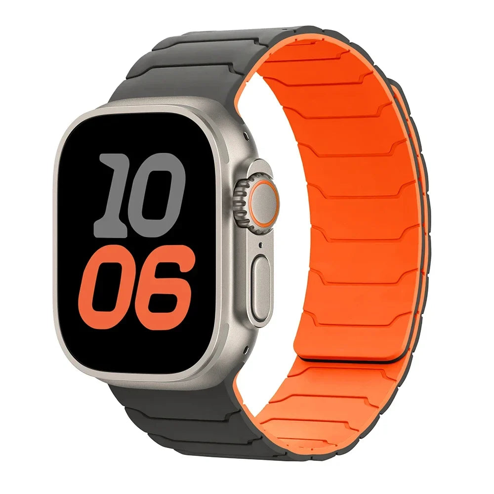 Magnetyczny pasek zamienny do Apple Watch szaro-pomarańczowy