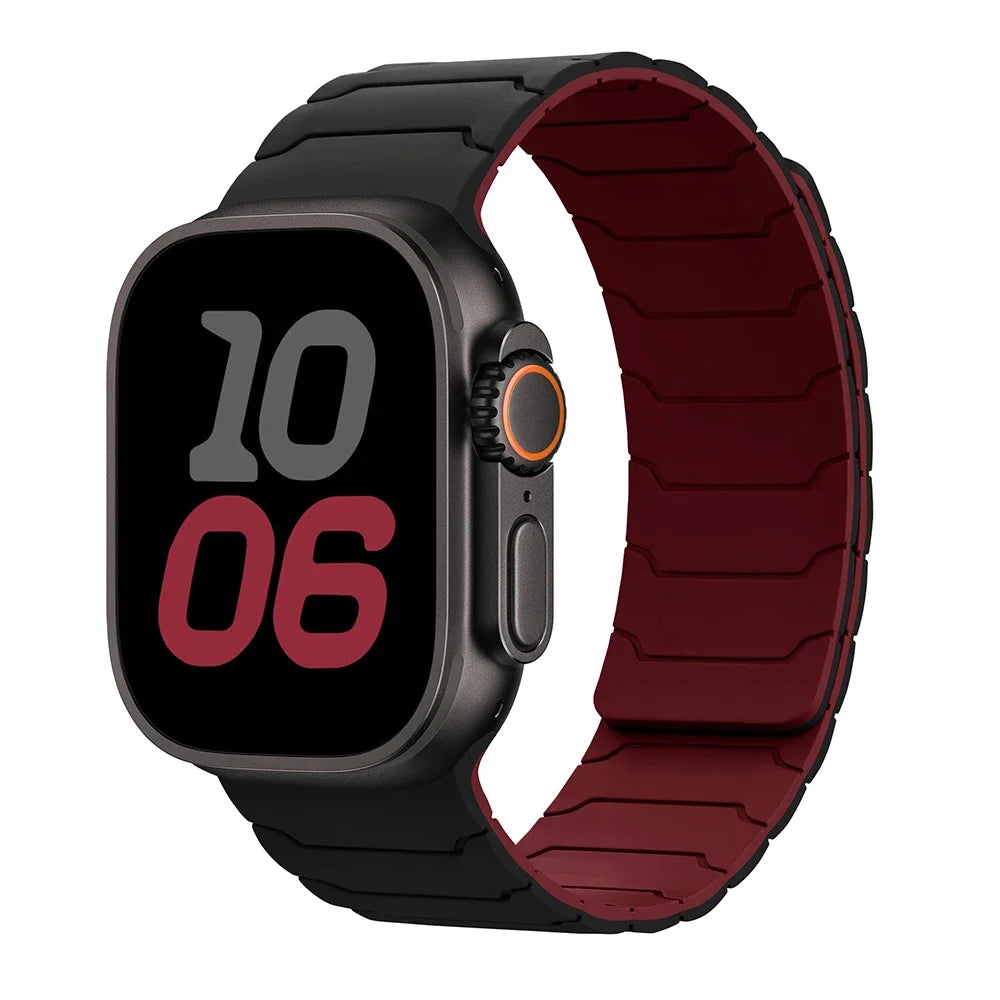 Magnetyczny pasek zamienny do Apple Watch czarno-czerwony